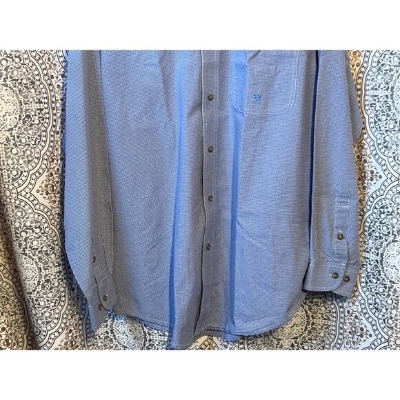 Mens TWENTYX By Wrangler Jean Co Blue Gingham Button-Up Shirt S - Picture 5 of 10